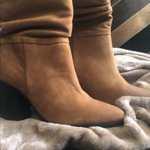 High Ankle Suede Boots with Hill. Dressy or Casual